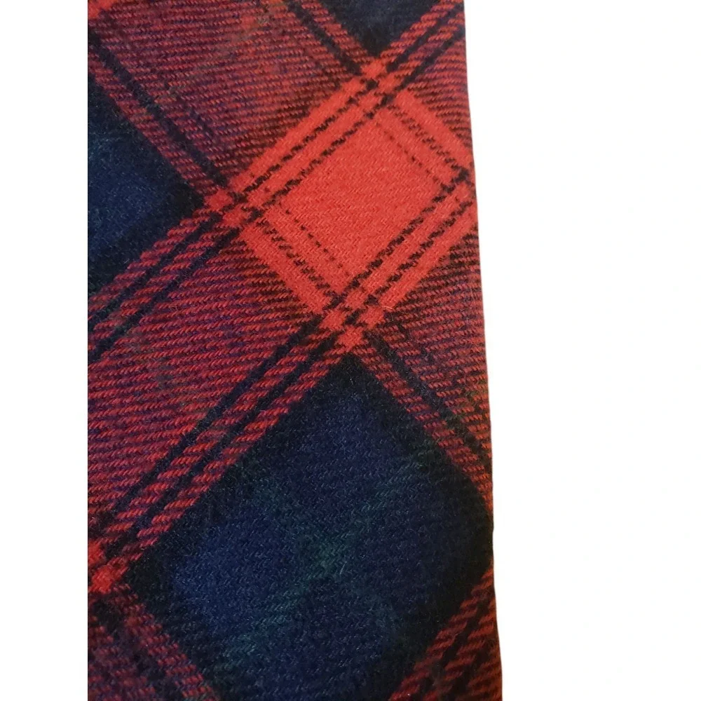 NWT‎ Nautica Mens Tie Necktie Designer Luxury 100% Cotton Red Black Plaid